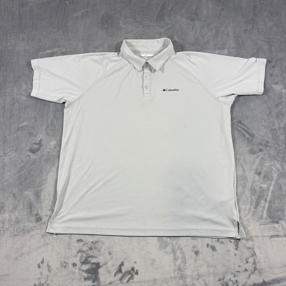 Columbia Polo Shirt Mens XL Gray Omni-Freeze Short Sleeve Hiking Golf XO0078